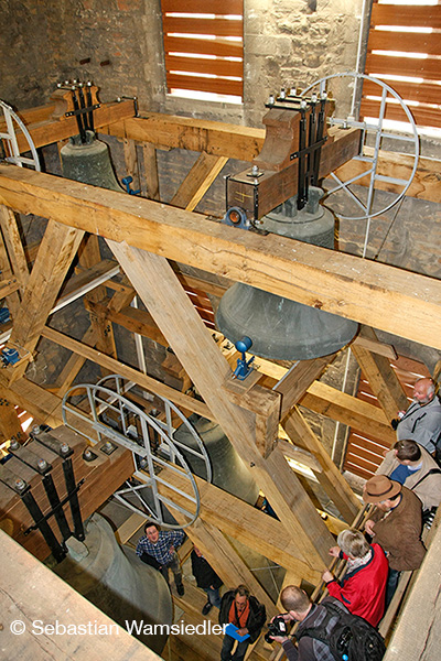 Exkursionsgruppe im Glockenstuhl des Münsteraner Domes